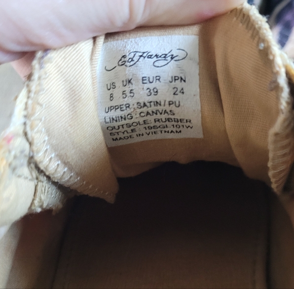 Ed Hardy Colorful Slip-On Sneakers with Gold Accents, Women's 8 - Picture 10 of 10